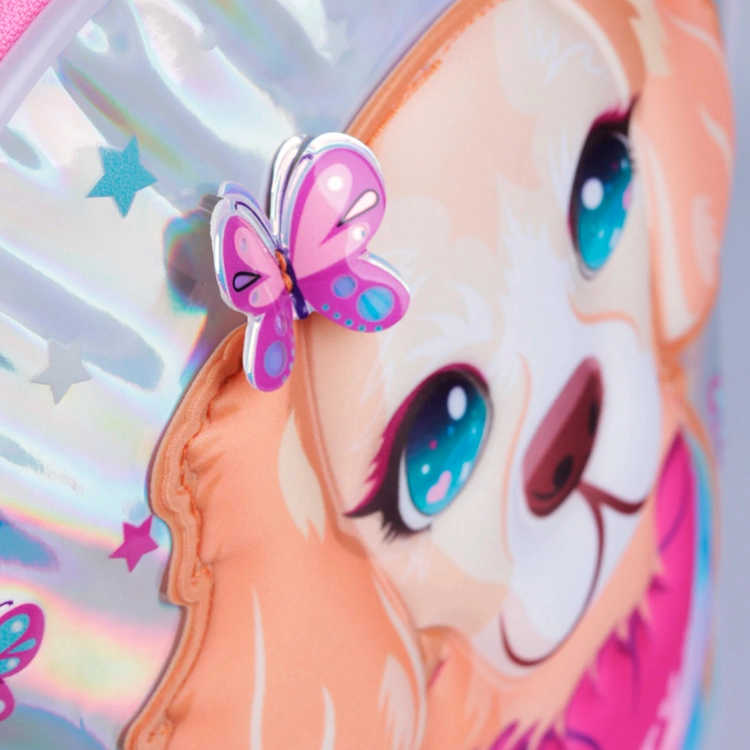 Mochila Escolar Footy 2026 Doggie Love Rosa con Led y Carro Art.F26421